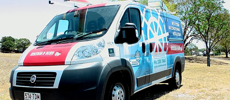 A Strybos air conditioning van on location